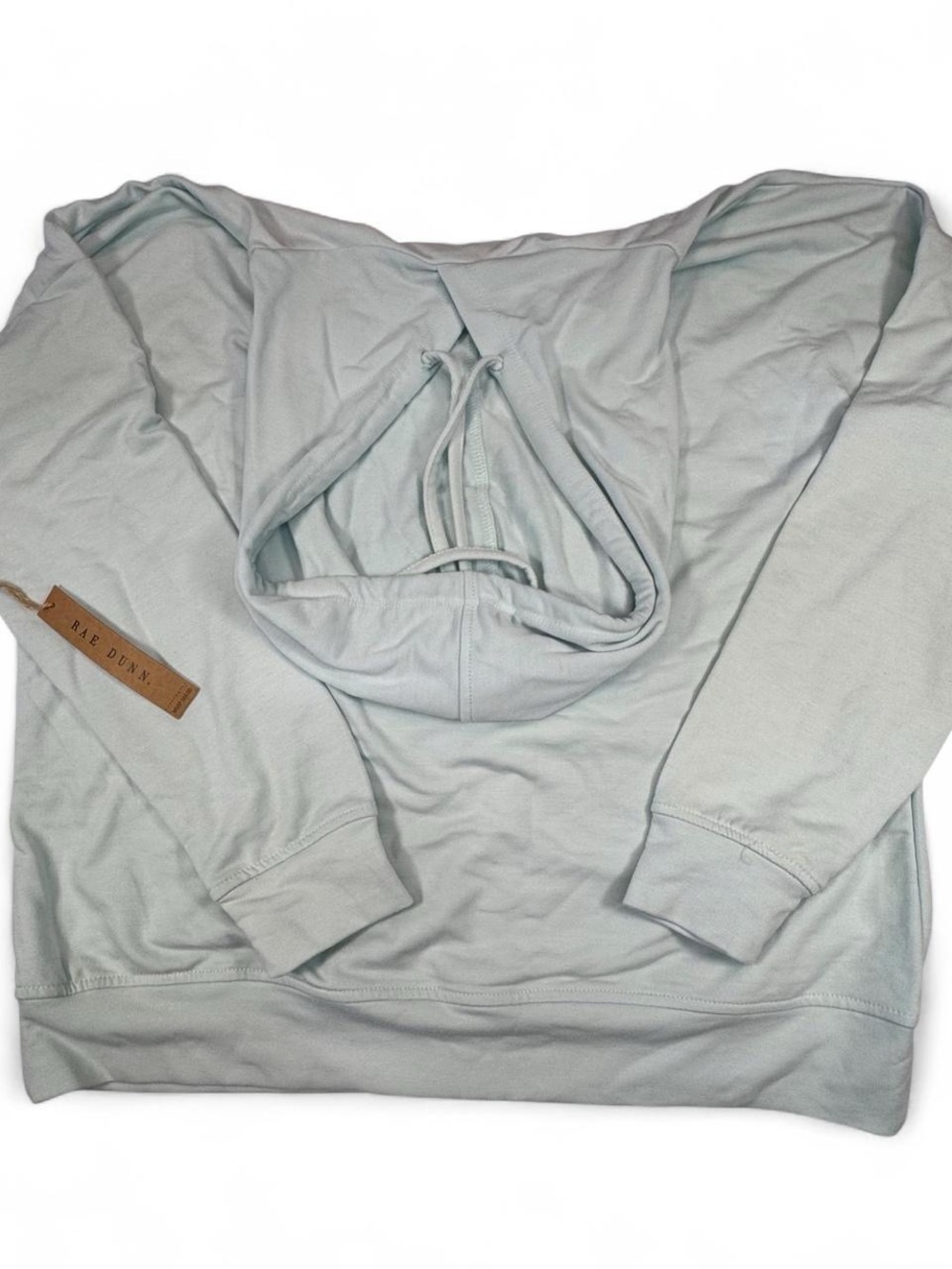 NWT Rae Dunn Teal Beach Ultra Soft Hoodie Sweatshirt Top S/P Coastal Beach - Picture 3 of 8
